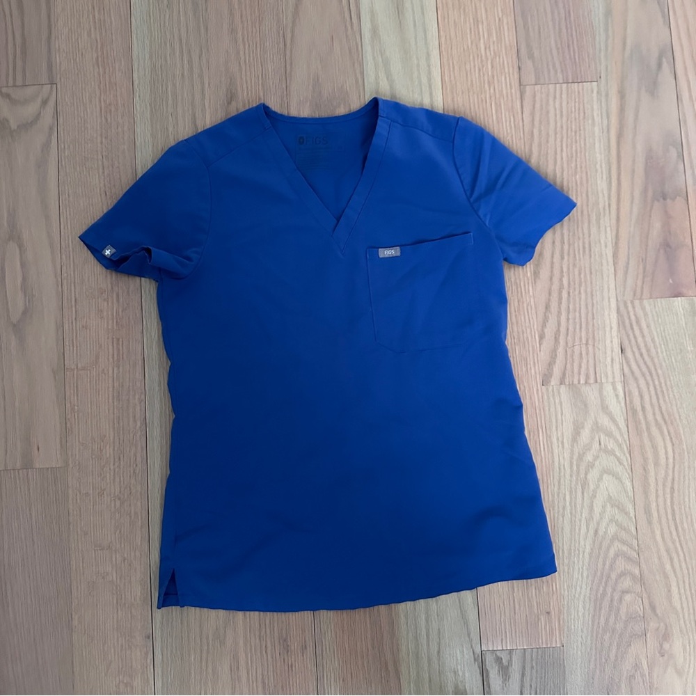 Figs Catarina scrub top denim